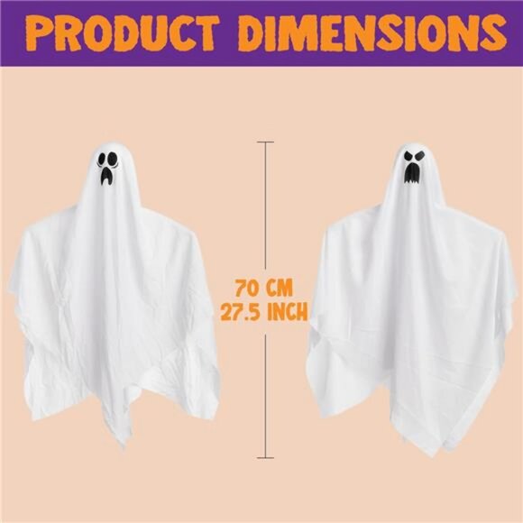 5 Pack 27.5" Halloween Outdoor Decorations Halloween Hanging Ghosts Flying Ghost - Picture 5 of 8
